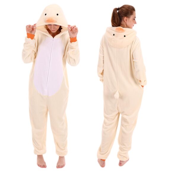 Other - 3770 Snug Fit Unisex Adult Onesie Pajamas, Flannel Duck Cosplay Animal One